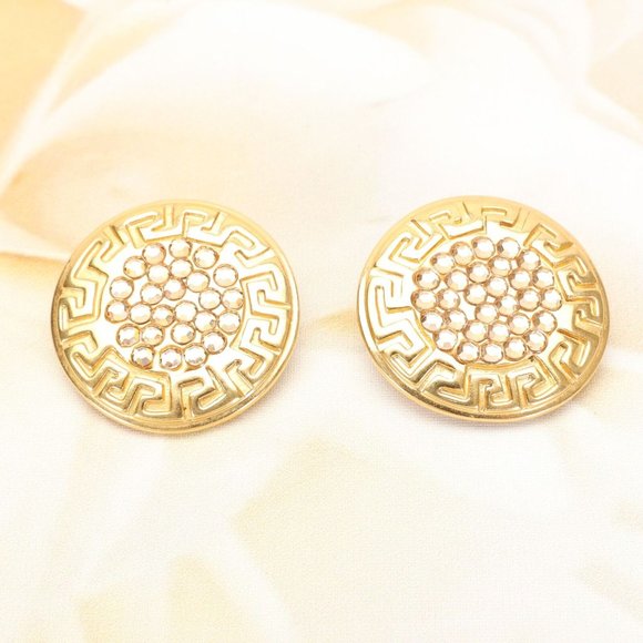 Women's Clip On Earrings Gold-Plated Rhinestone Non-Pierced Fashion Jewelry - Picture 2 of 6